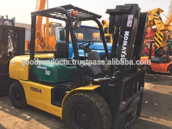 Used komatsu forklift 5 ton, FD50 , triplex stage, 3 stage, Japan original