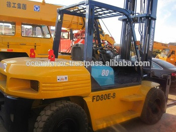 used 8 ton Komatsu folklift, used forklift 8ton FD80E-8, Komatsu FD80E-8